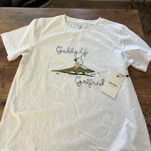 BNWT Grlfrnd Denim T Shirt White Cowgirl Revolve Size L